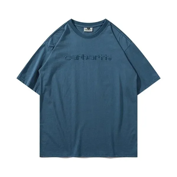 Carhartt Work In Progress Embossed Logo T-Shirt Navy - 1