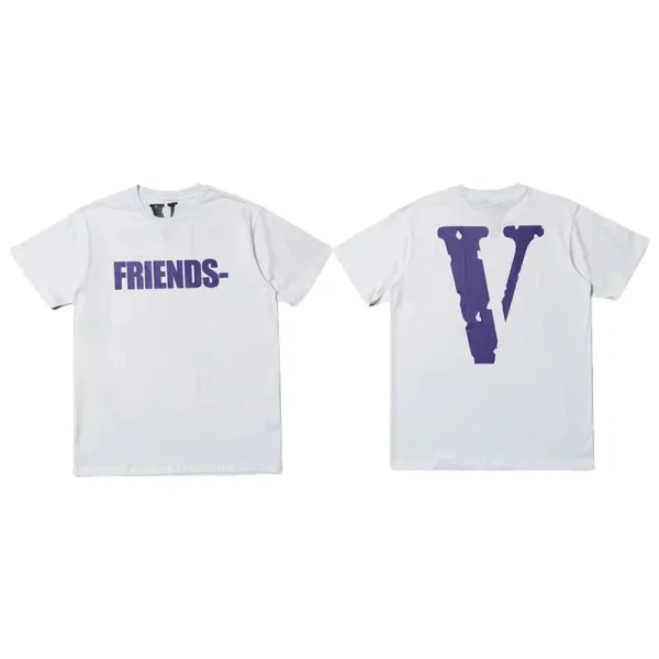 Vlone Friends- Purple Logo White T-Shirt - 1