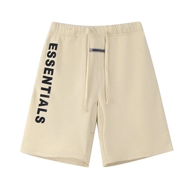 Fear of God Shorts ESSENTIALS Logo Drawstring Sweat — 2202 Apricot (Silicone Letters) *Top Quality