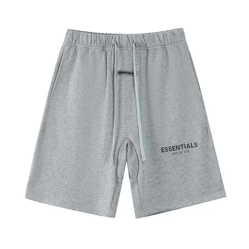 Fear of God Fear of God Essentials Grey Shorts with Reflective Lettering Grey