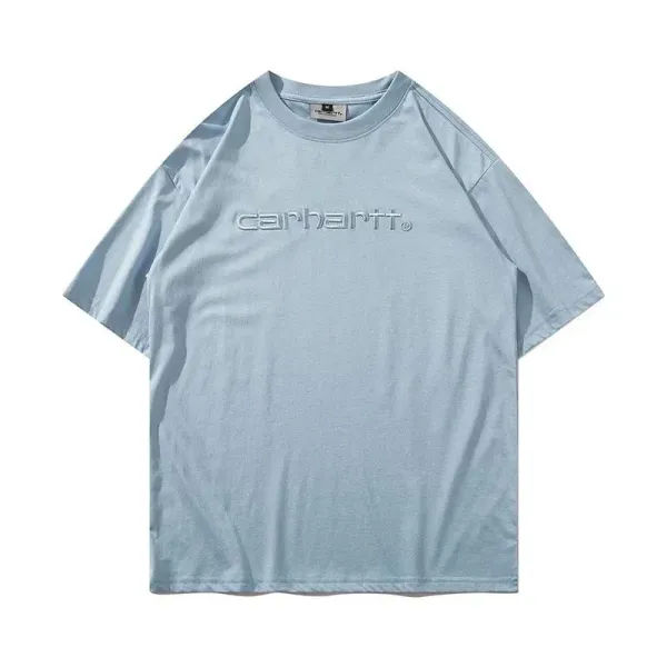 Carhartt Work In Progress Embroidered Logo Light Blue T-Shirt - 1