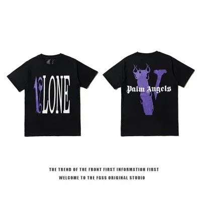Palm Angels x Vlone Purple Logo Graphic T-Shirt - 1