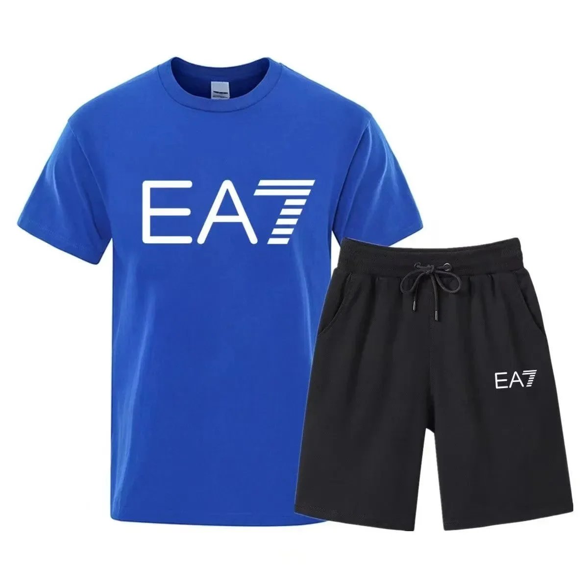 EA7 Matching Sets Logo-print T-shirt and drawstring shorts set image 5