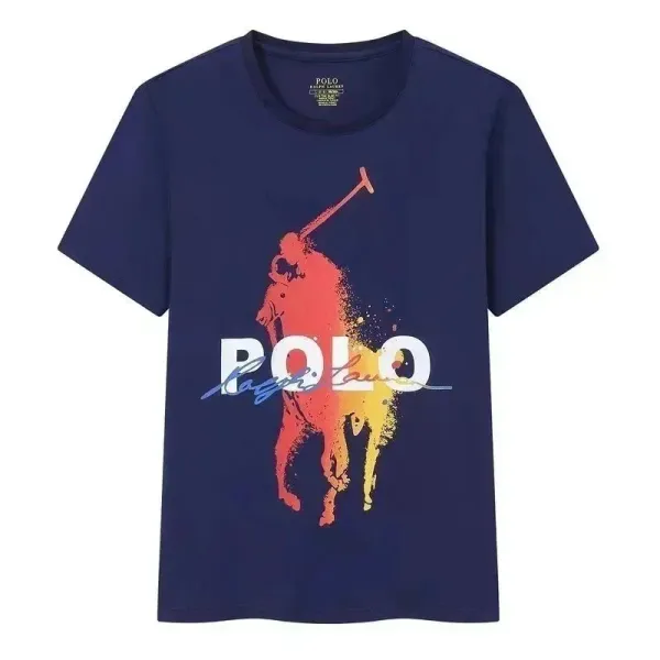 Ralph Lauren Polo Big Pony Gradient Print Navy T-Shirt - 1
