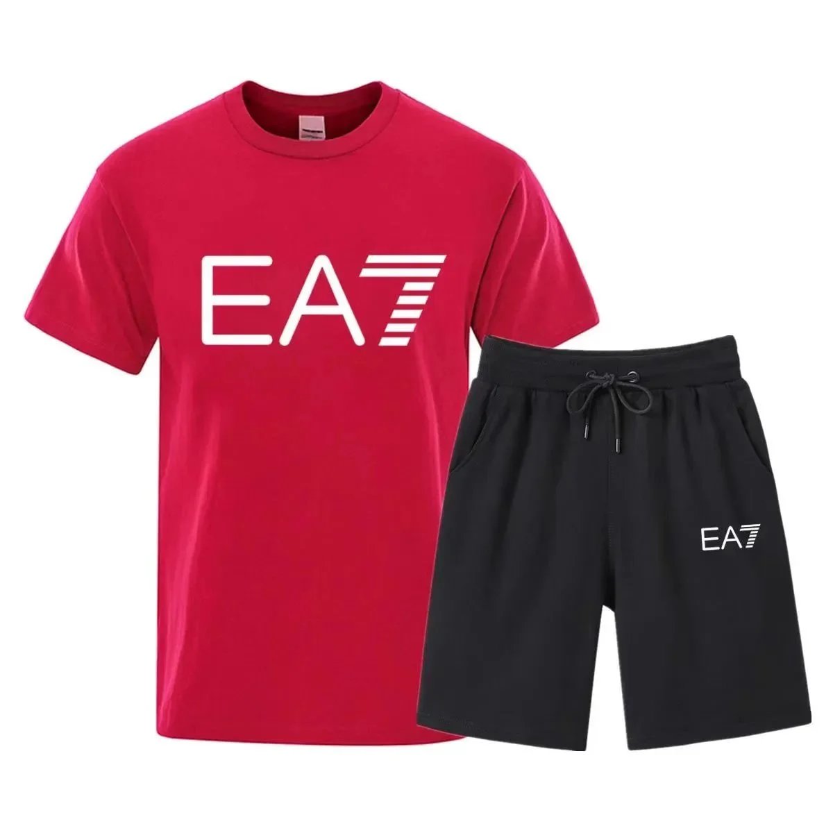 EA7 Matching Sets Logo-print T-shirt and drawstring shorts set — 8