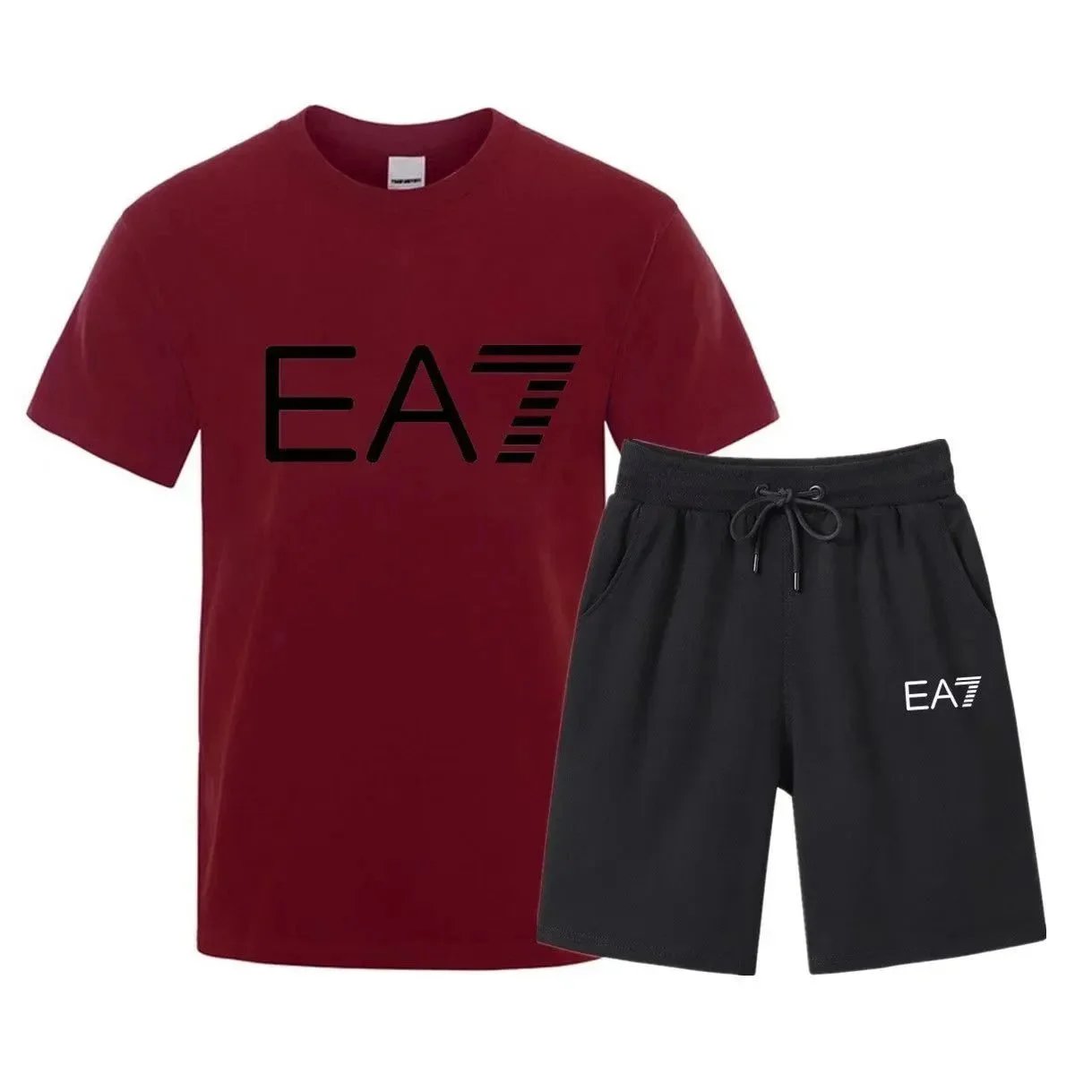 EA7 Matching Sets Logo-print T-shirt and drawstring shorts set — 11