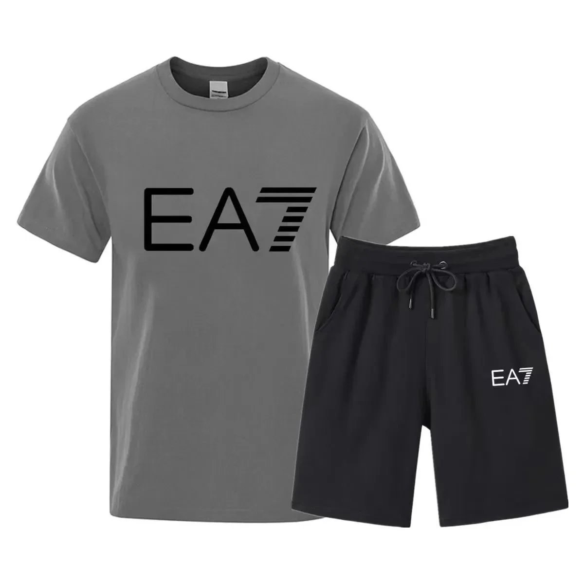 EA7 EA7 Grey and Black Tracksuit Set Grey