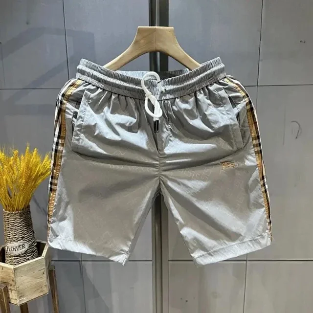 Burberry Shorts Elastic-Waist Drawstring with Check Side Stripes product detail image 6