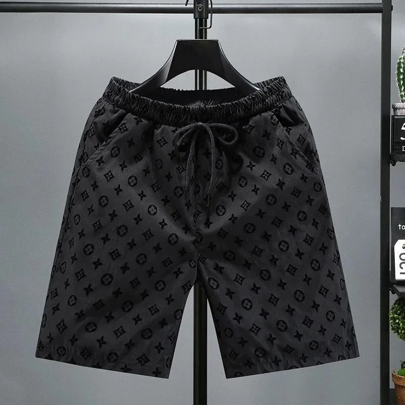 Louis Vuitton Monogram Print Black Swim Shorts