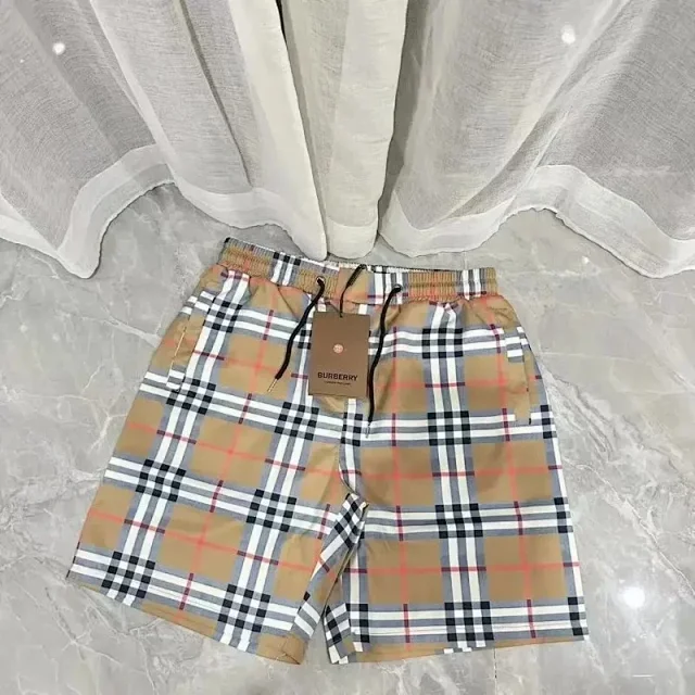 Burberry Shorts Elastic-Waist Drawstring with Check Side Stripes product detail image 8
