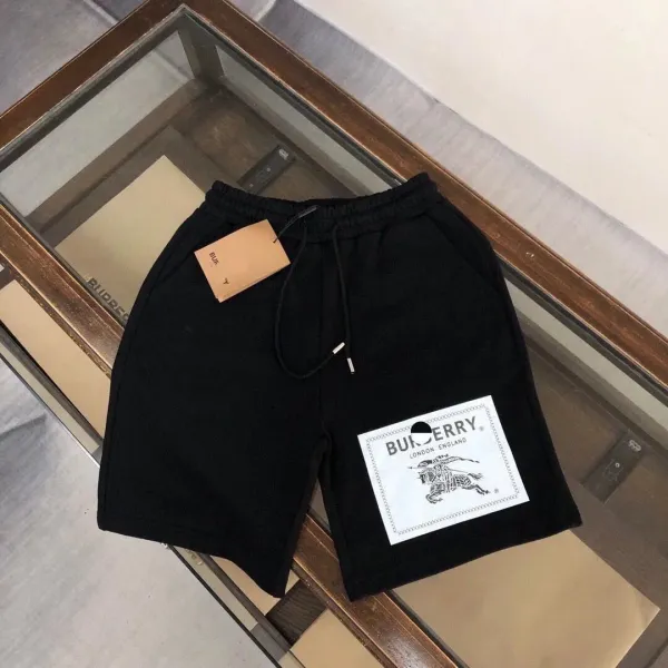 Burberry Logo Patch Black Sweat Shorts - 1