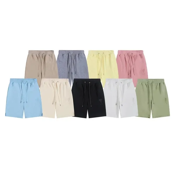 Ami Paris Heart Logo Shorts Beige Shorts - 6