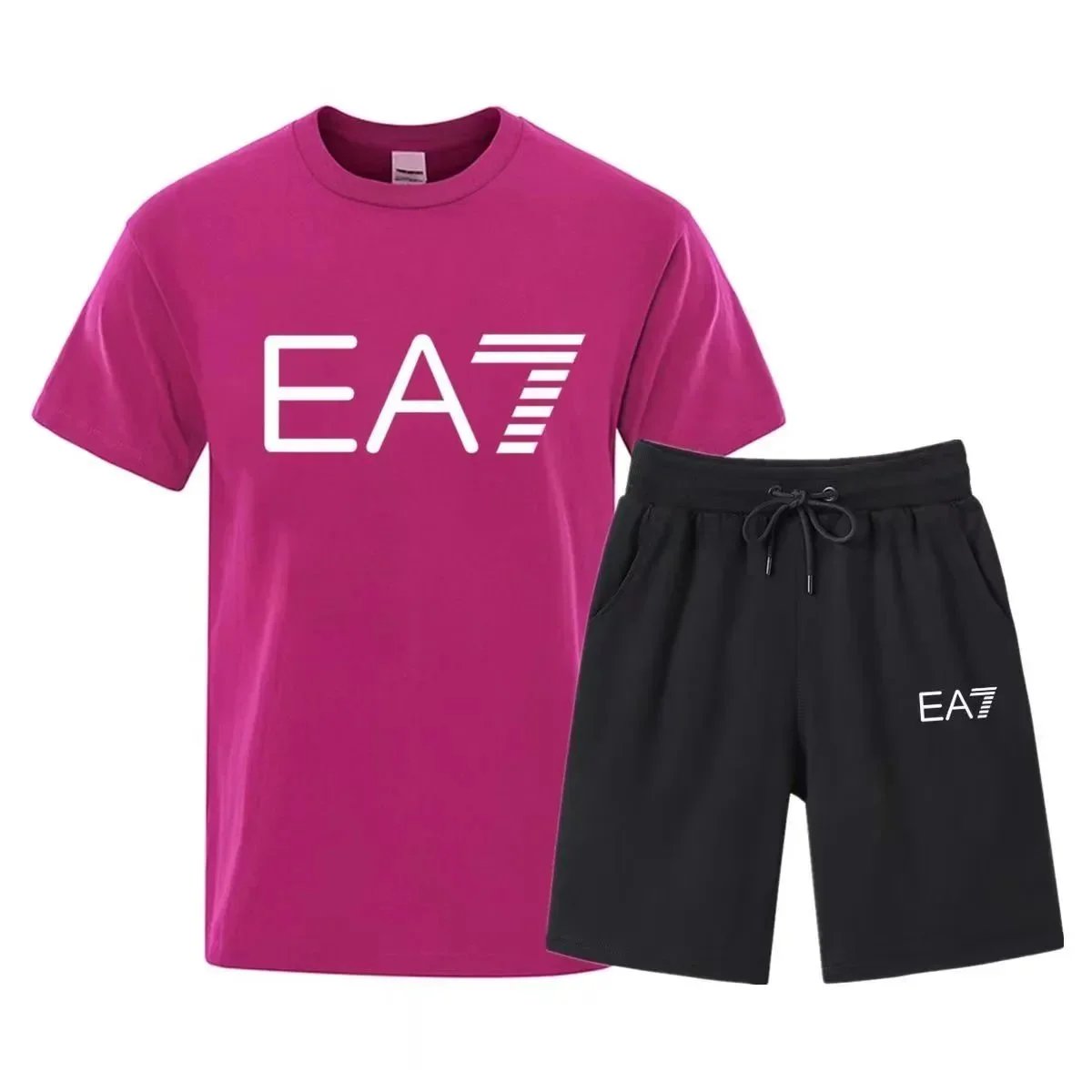 EA7 EA7 Pink and Black Tracksuit Set Pink