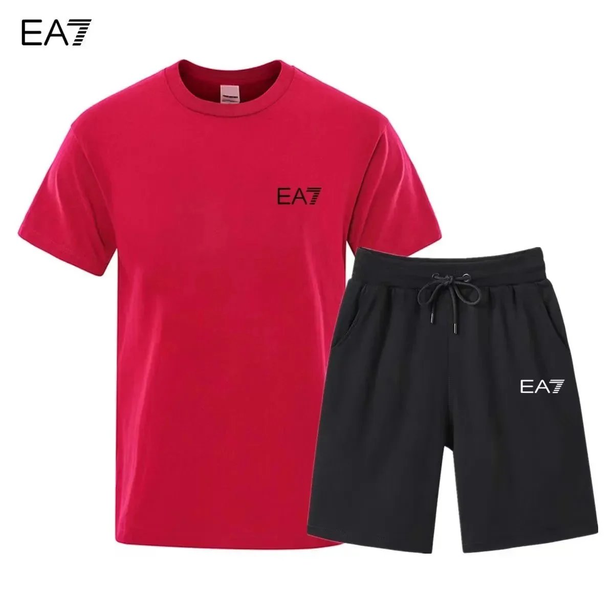 EA7 EA7 Red and Black Tracksuit Set Red
