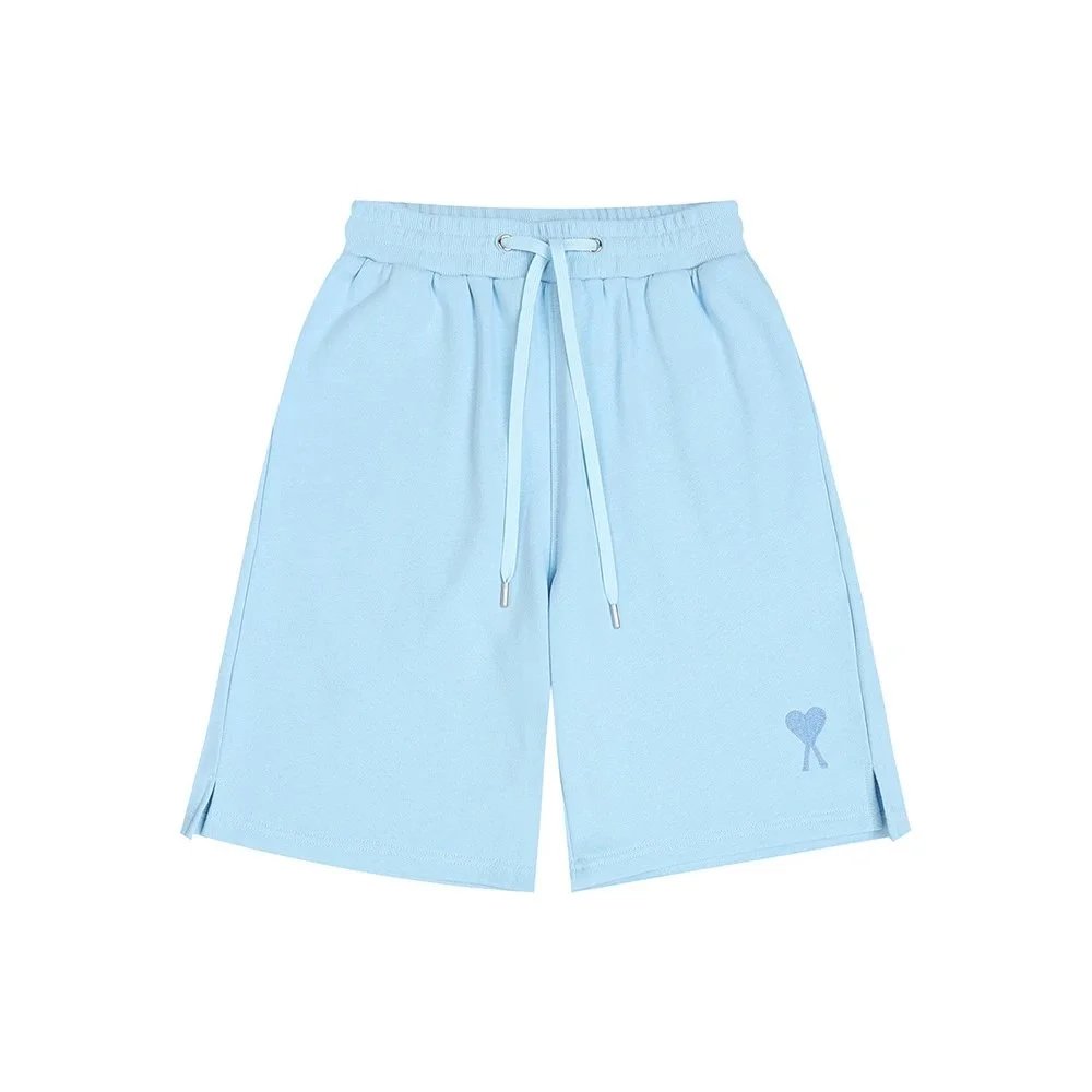 AMIIDM AMIIDM Light Blue Shorts with Heart Logo Blue