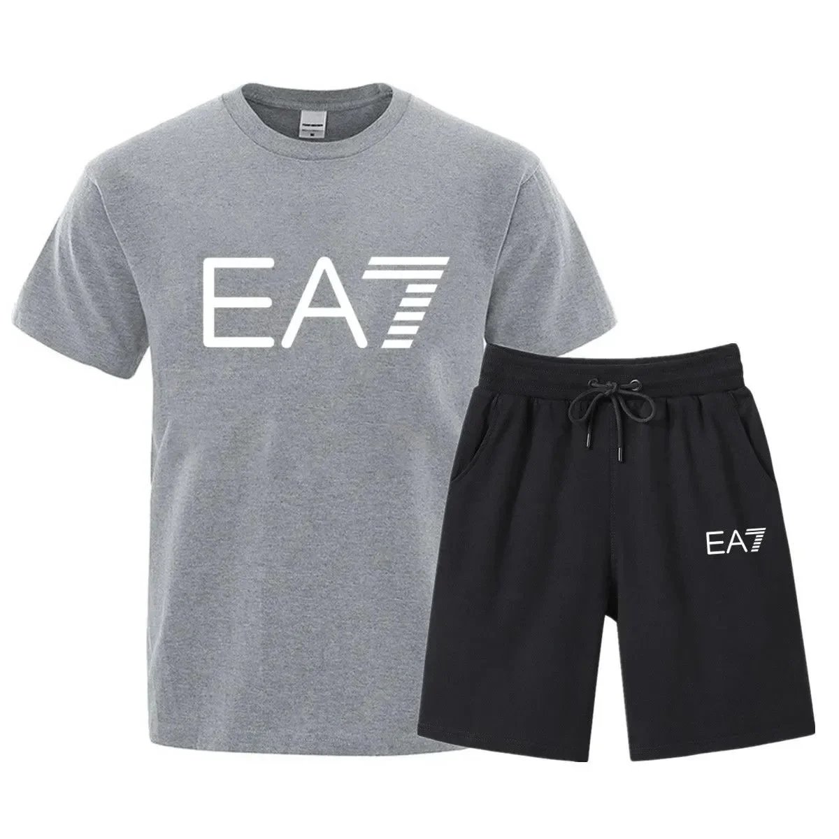 EA7 EA7 Grey and Black Tracksuit Set Grey
