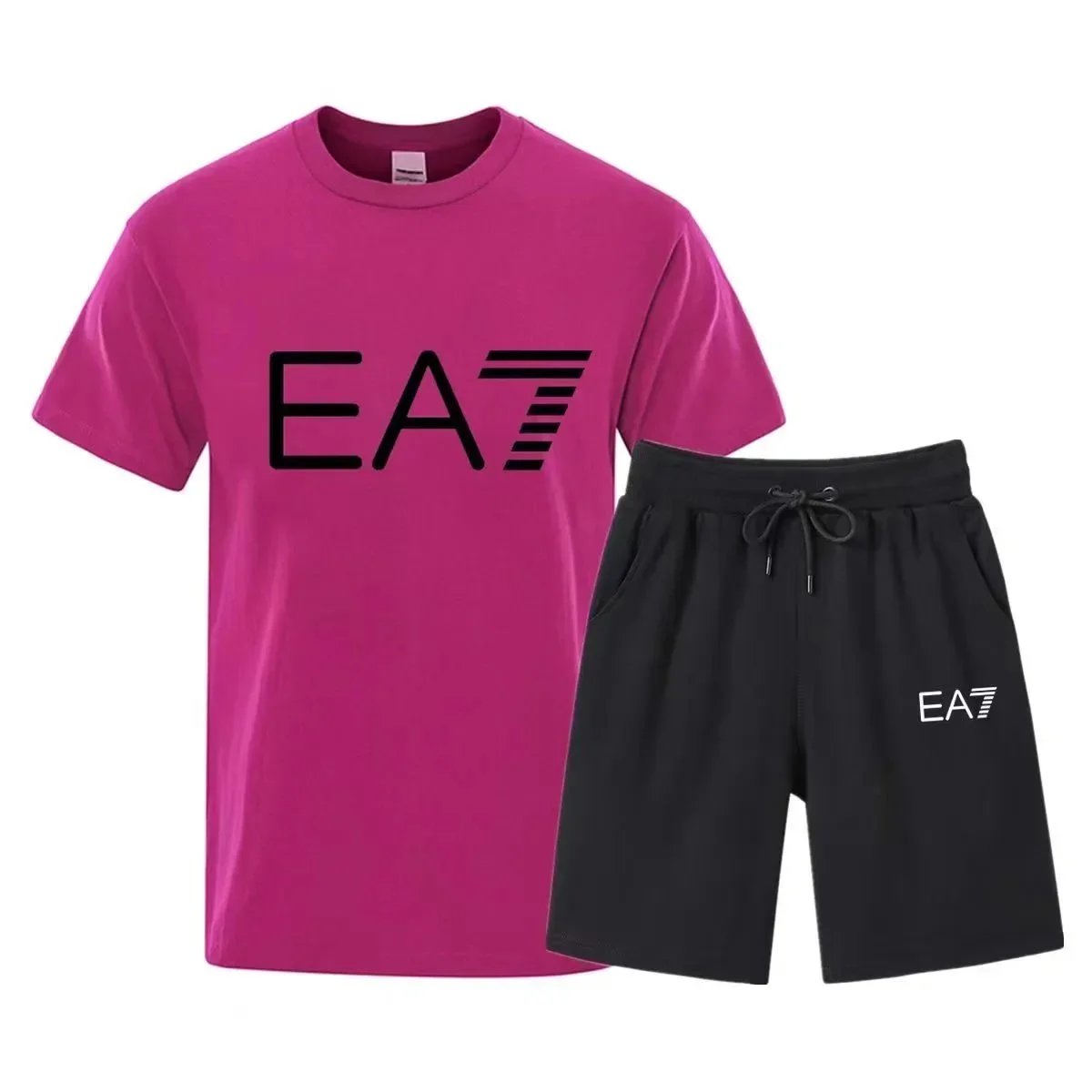 EA7 EA7 Pink and Black Tracksuit Set Pink