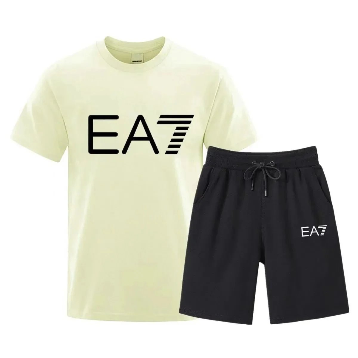 EA7 Matching Sets Logo-print T-shirt and drawstring shorts set — 19
