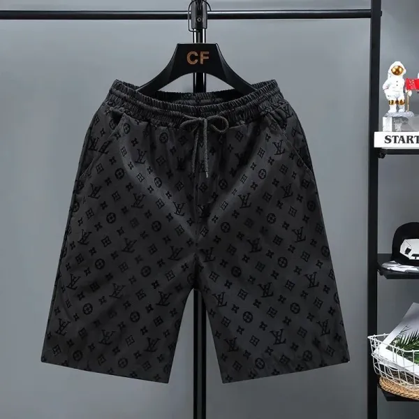 Louis Vuitton Monogram Print Black Shorts - 1