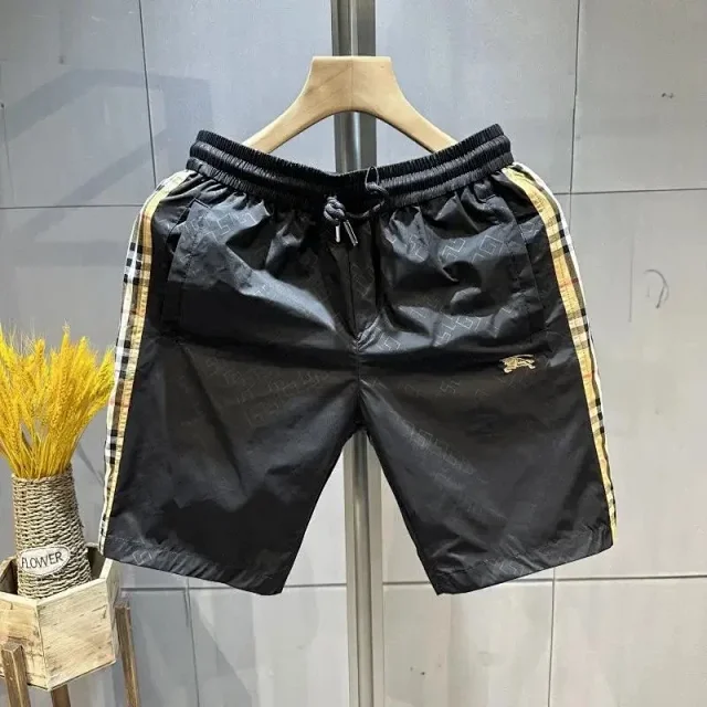 Burberry Shorts Elastic-Waist Drawstring with Check Side Stripes product detail image 7