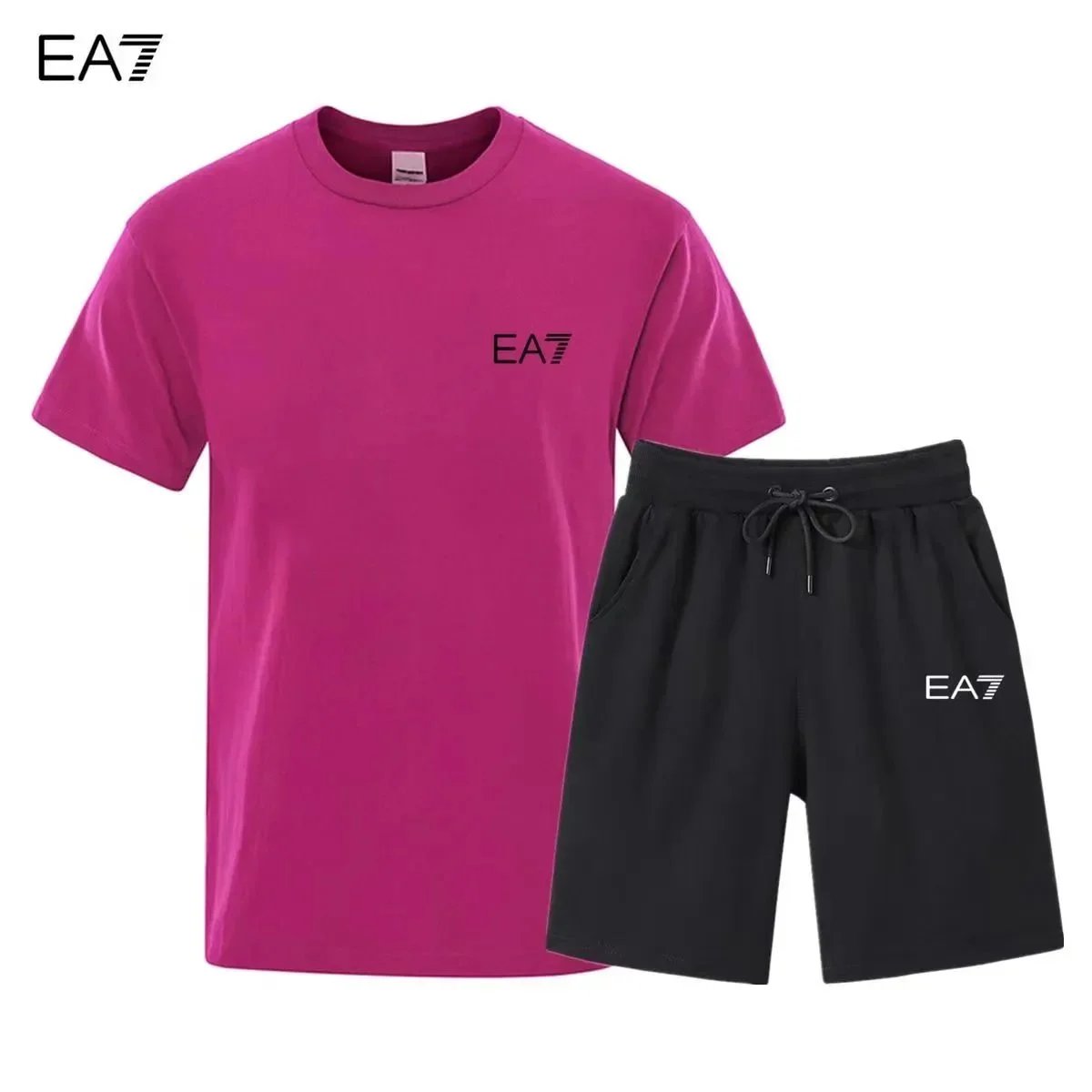 EA7 EA7 Pink and Black Tracksuit Set Pink