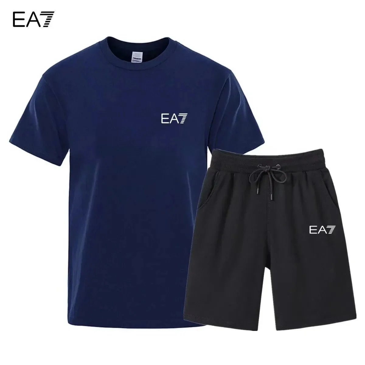 EA7 EA7 Men's Navy and Black Tracksuit Set Navy