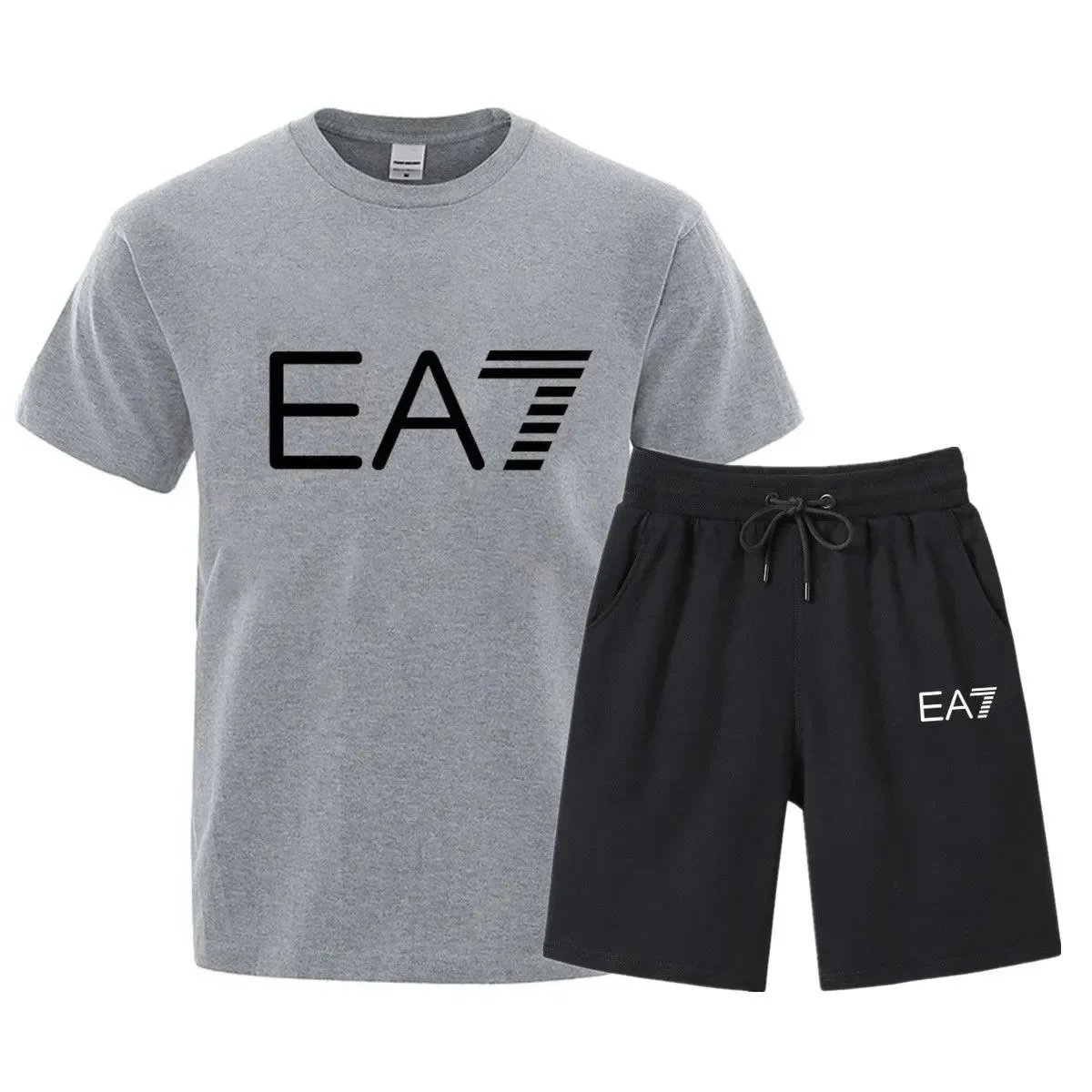 EA7 EA7 Grey and Black Two-Piece Set Grey