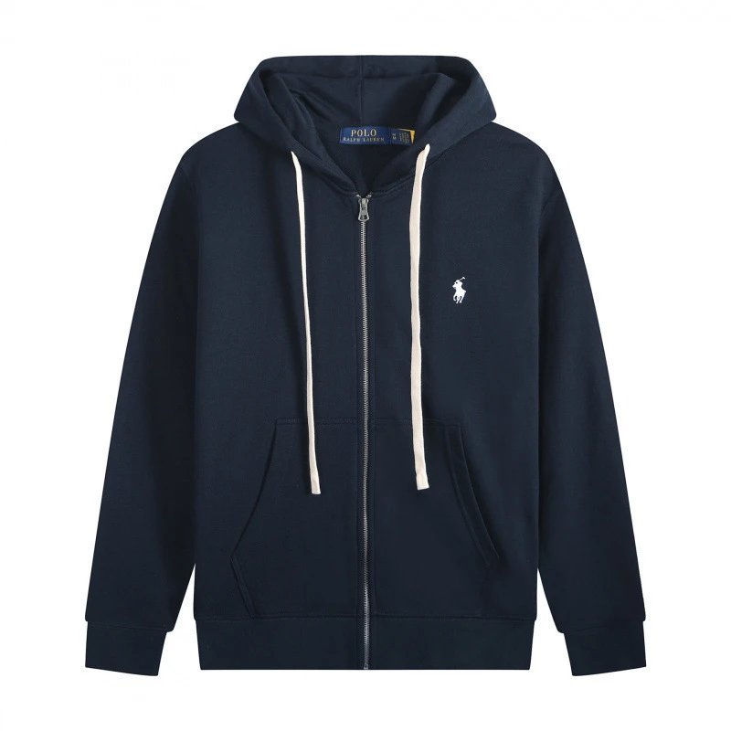 White Drawstring Zip-up Royal Blue White Label