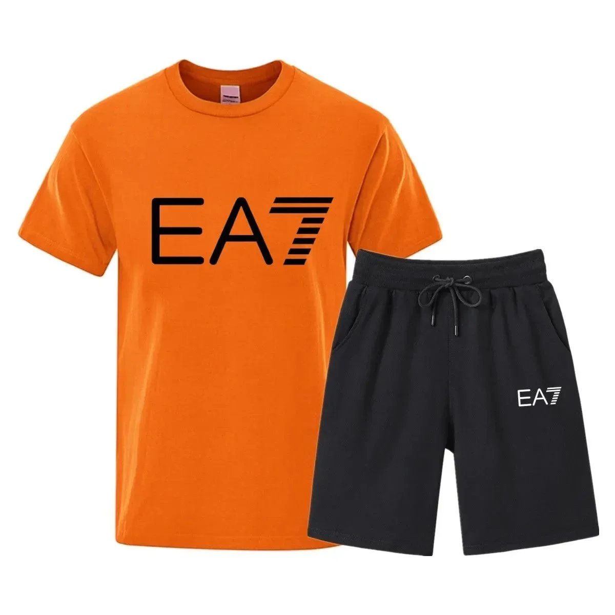 EA7 EA7 Orange and Black Tracksuit Set Orange