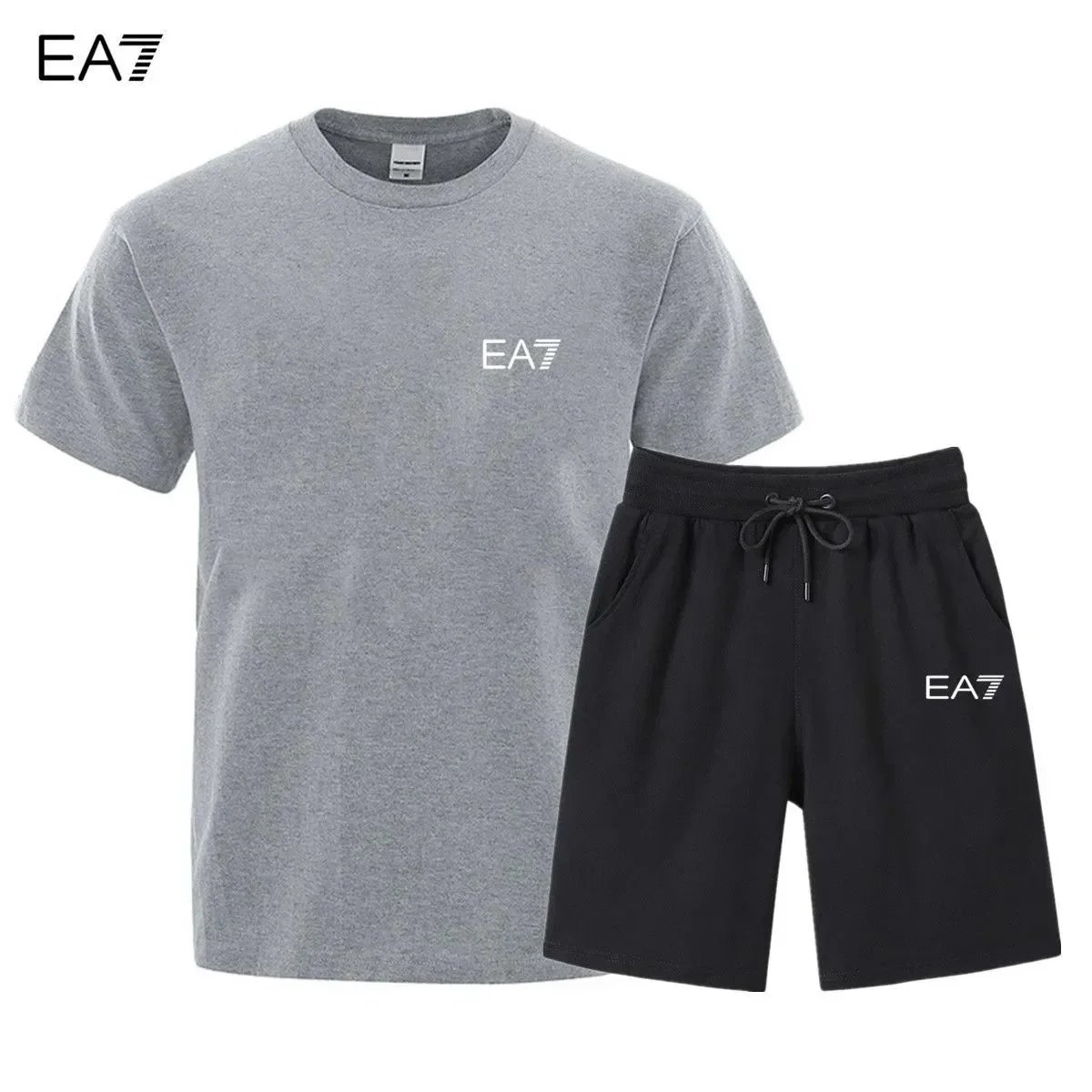 EA7 EA7 Grey and Black Tracksuit Set Grey