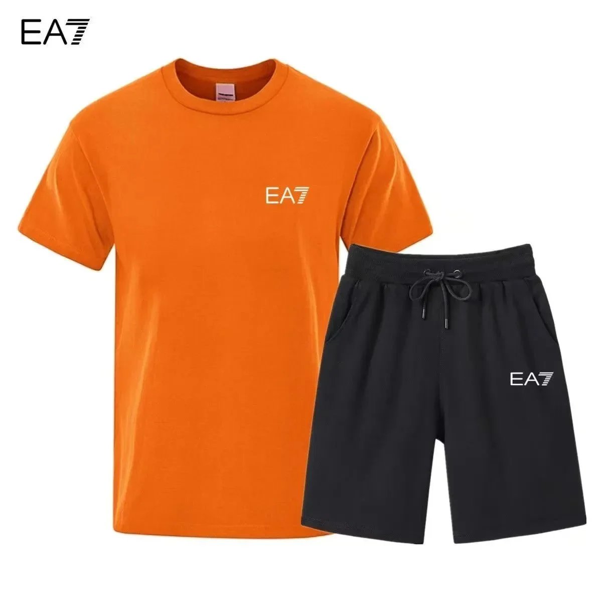 EA7 EA7 Orange and Black Tracksuit Set Orange