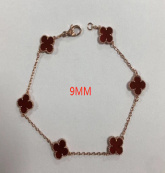 Van Cleef & Arpels Alhambra Bracelet Red Enamel 9mm Rose Gold Bracelet - 1