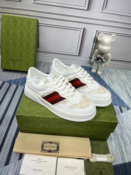 Gucci Rhyton White Perforated Sneakers - 7