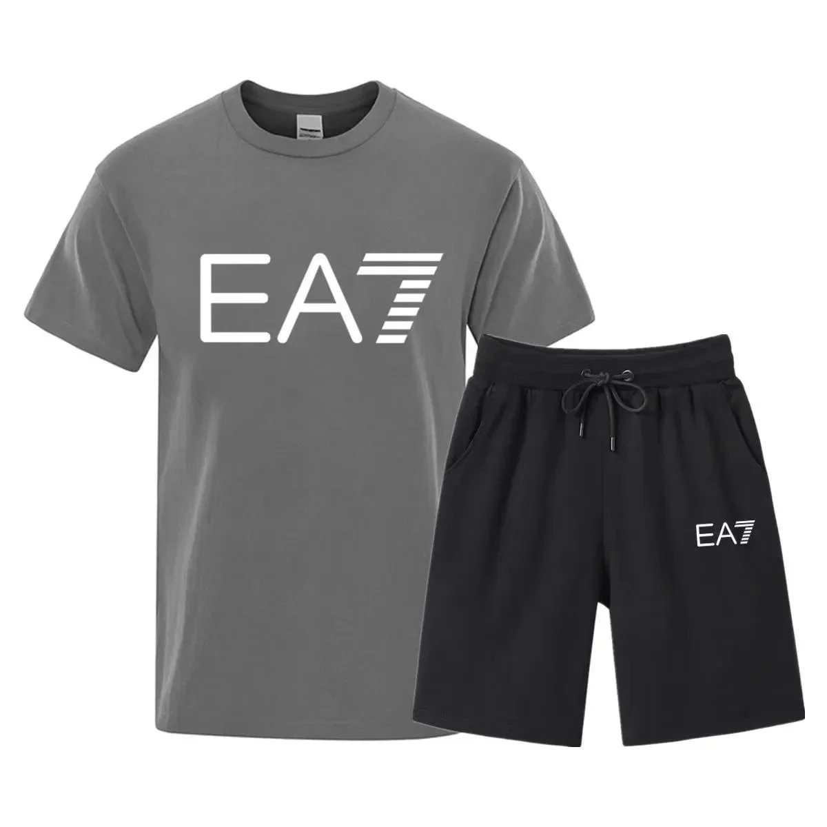 EA7 EA7 Grey and Black Tracksuit Set Grey