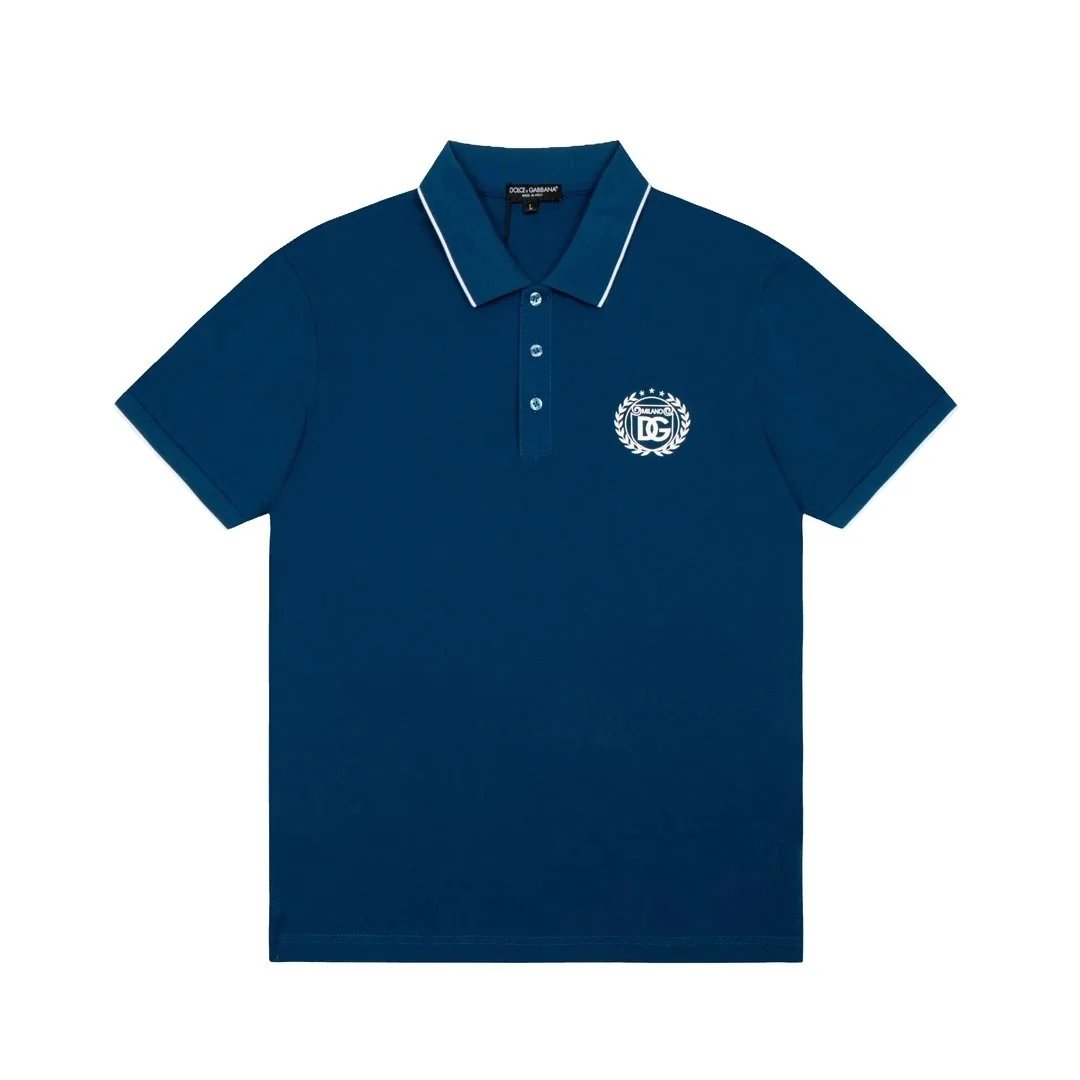 Dolce & Gabbana Dolce & Gabbana Blue Polo Shirt with DG Logo Blue