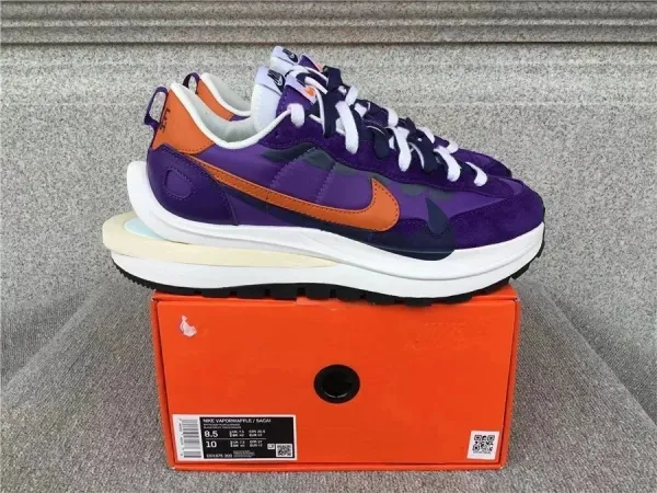 Nike x Sacai VaporWaffle Purple Orange Sneakers - 1