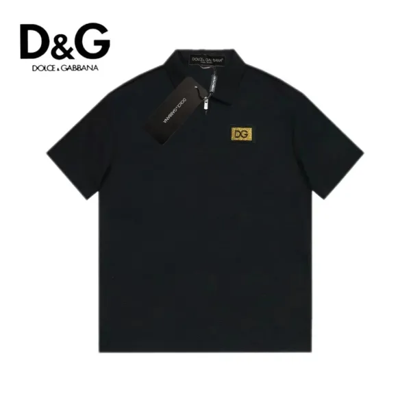 Dolce & Gabbana DG Logo Patch Black Polo - 1