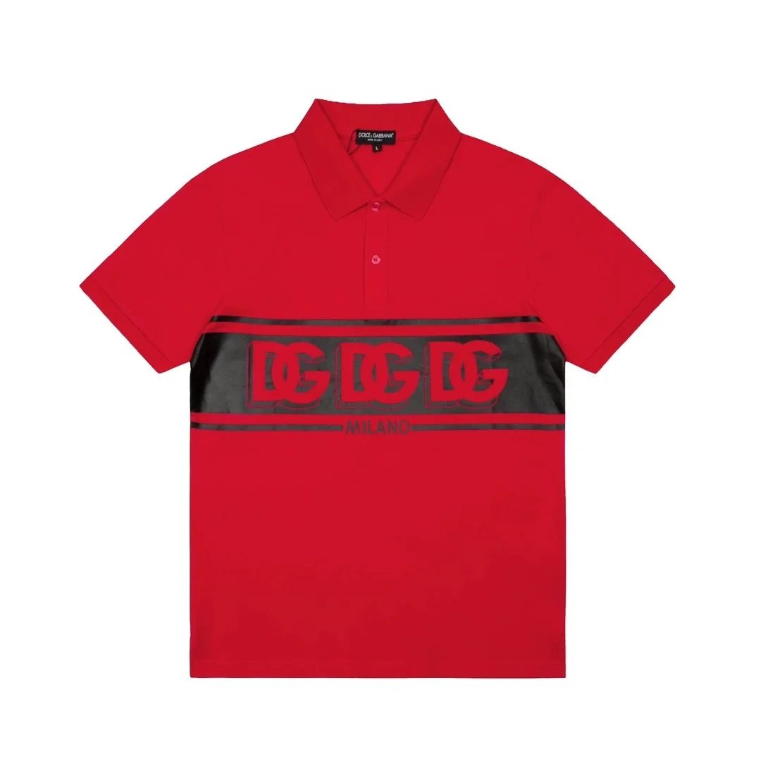 Dolce & Gabbana Dolce & Gabbana Red Polo Shirt with DG Logo Band Red