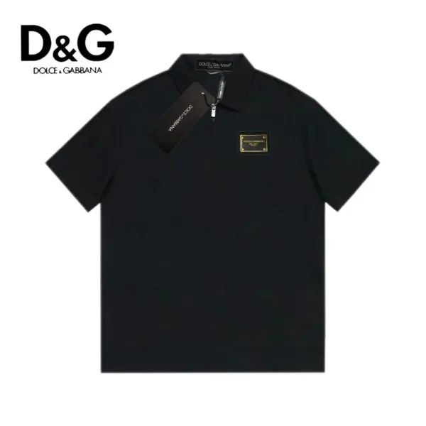 Dolce & Gabbana Logo Patch Black Polo - 1