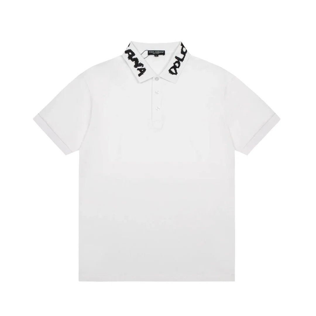 Dolce & Gabbana Dolce & Gabbana White Polo Shirt with Embroidered Collar White