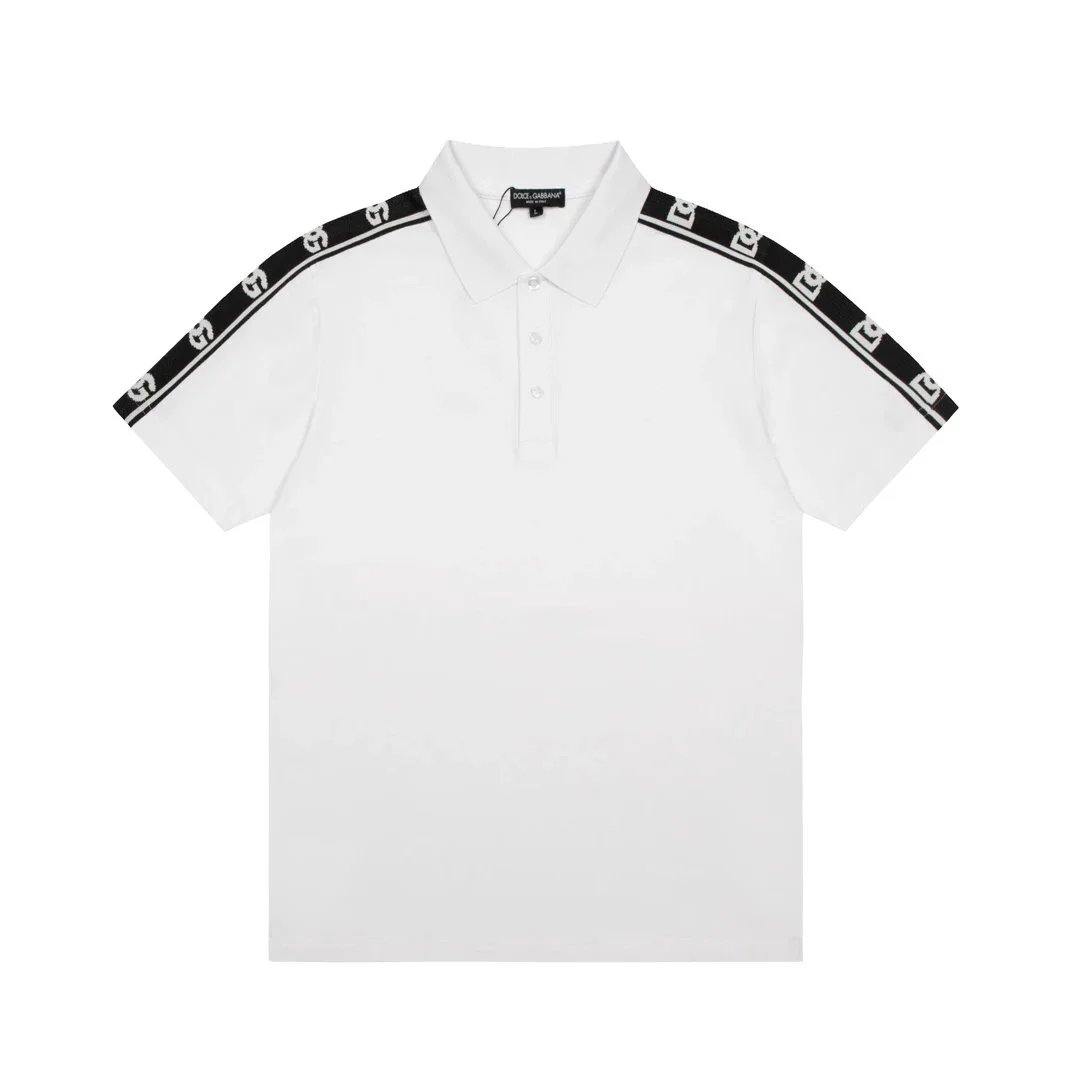 Dolce & Gabbana Dolce & Gabbana White Polo Shirt with Black DG Stripe White