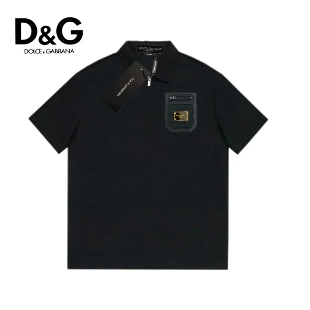 Dolce & Gabbana Shirts Short-Sleeve Zip Polo Shirt product detail image 5