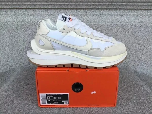 Nike x Sacai VaporWaffle Off-White Beige Sneakers - 1