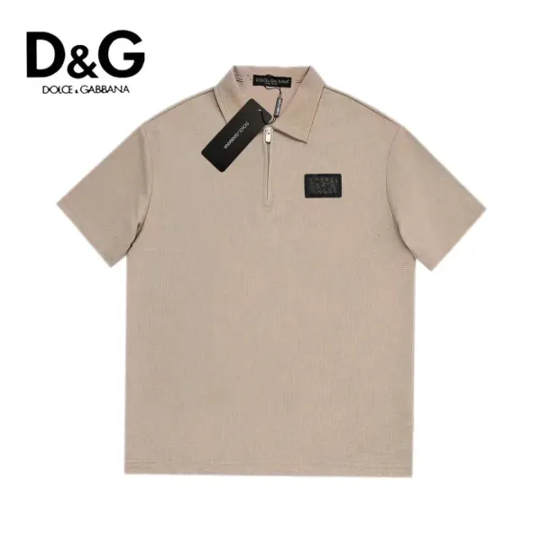Dolce & Gabbana Half-Zip Polo Beige Polo - 1