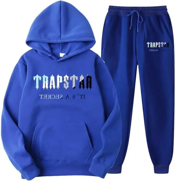 Trapstar It's A Secret Hoodie and Sweatpants Set Royal Blue Tracksuit - 1