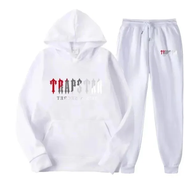 Trapstar White Graphic Hoodie and Sweatpants Set - 1