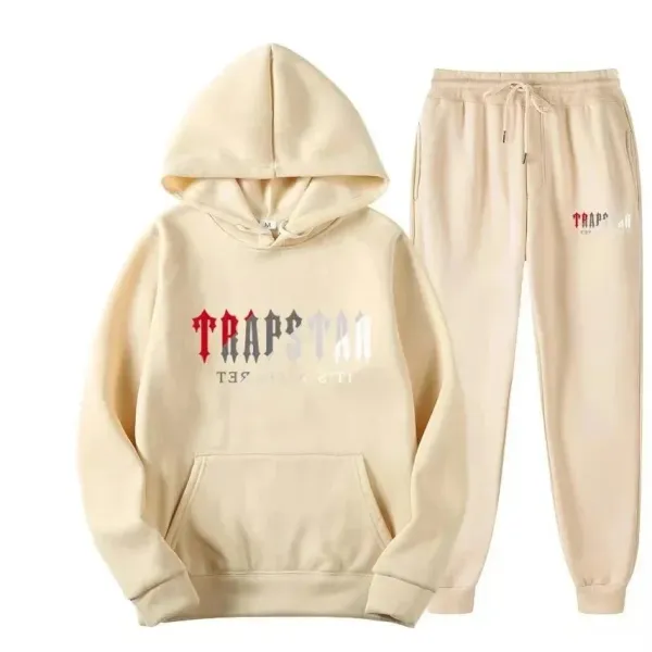 Trapstar Beige Gradient Logo Hoodie and Sweatpants Set - 1