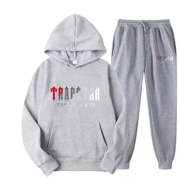Trapstar Gray Graphic Hoodie and Sweatpants Set - 1