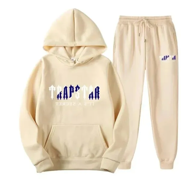 Trapstar Beige Graphic Hoodie and Sweatpants Set - 1