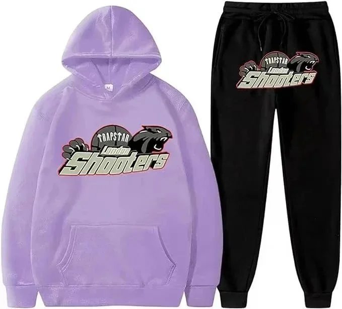 Trapstar London Shooters Hoodie and Sweatpants Set Purple/Black - 1